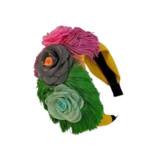 Yellow Floral Tassel Colorful Headband